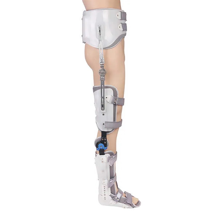 White Hip Knee Ankle Orthosis – Front View on Mannequin