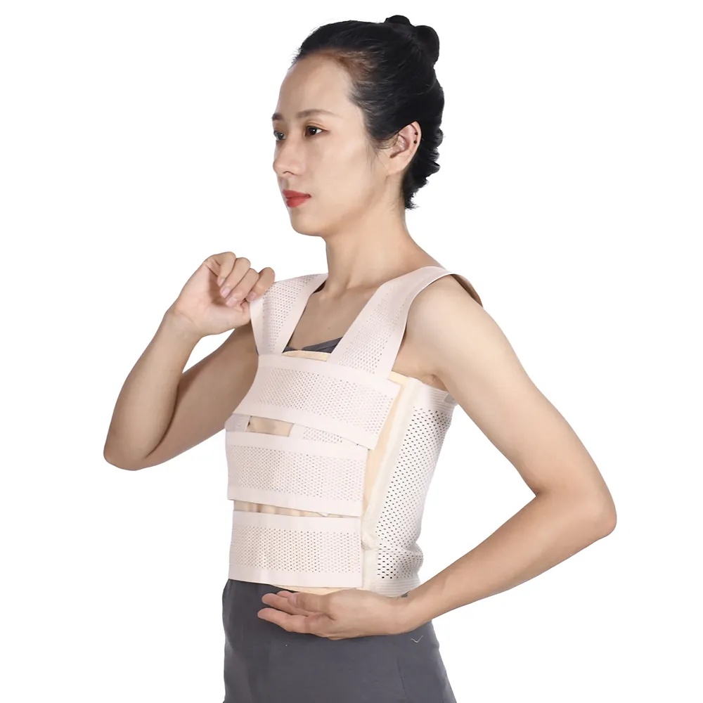 Product detail image 3: Side view of the Compression Wrap Chest illustrating its anatomical shape.