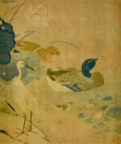南宋朱克柔缂丝作品莲塘乳鸭图展现莲塘生态_1