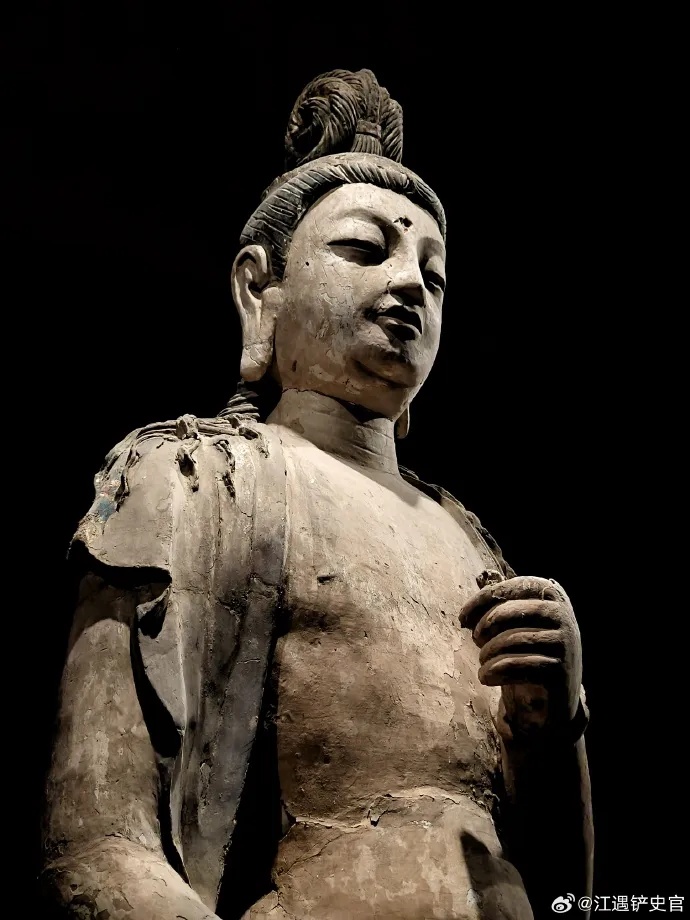 唐代彩塑胁侍菩萨像来自天梯山石窟_1