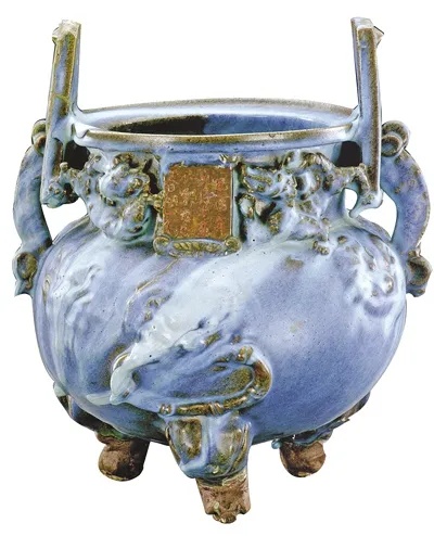 元代钧窑小宋自造香炉整体造型展示_1