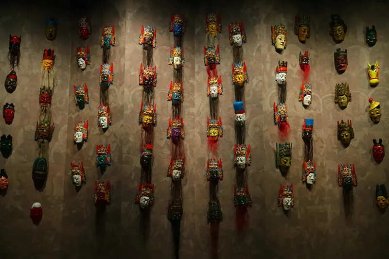 贵州省博物馆展陈的清代罗成地戏面具_1