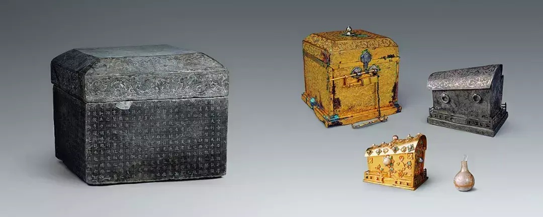 甘肃省博物馆藏唐代金棺银椁铜匣舍利瓶石函全景_1