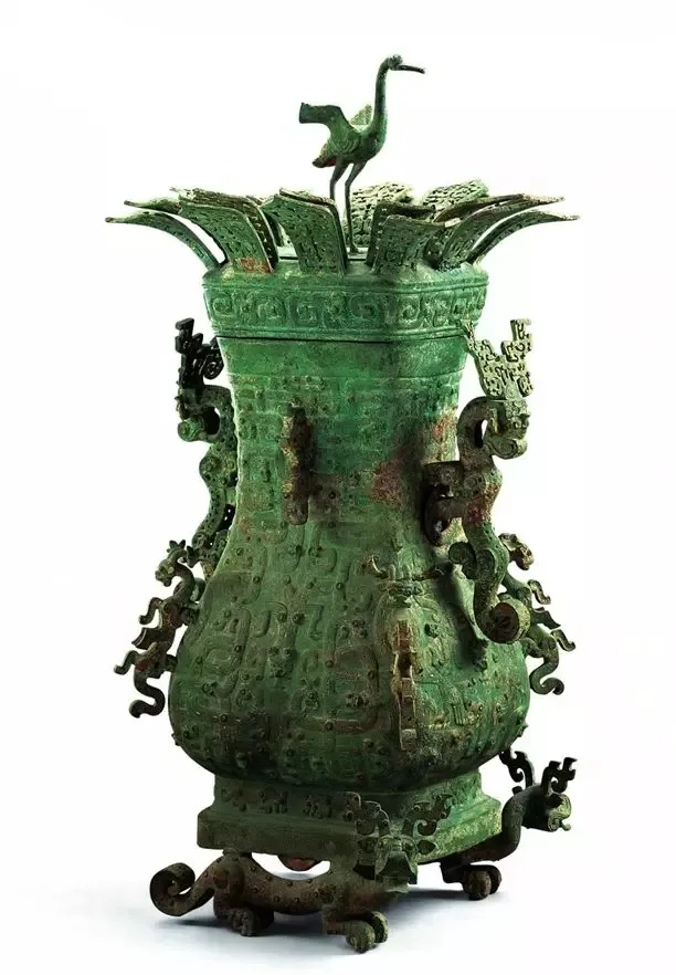 河南省博物院莲鹤方壶青铜器细节展示_1