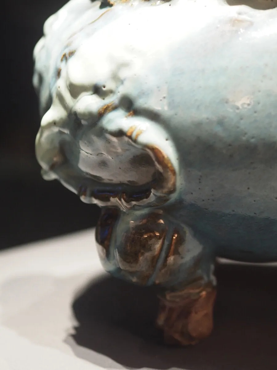 元代钧窑小宋自造香炉颈部铭文特写_2